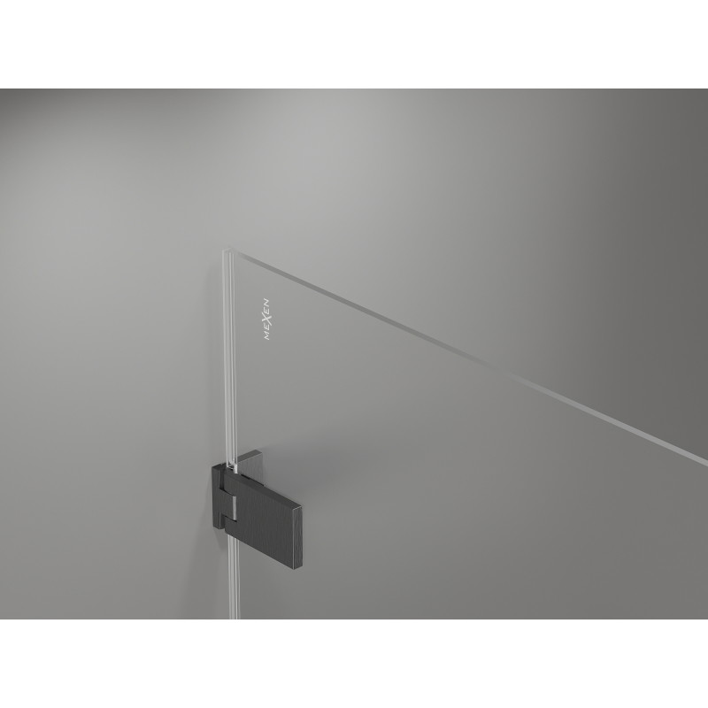 Mexen Lunar-F L klappbare Duschkabine rechts 80 x 80 cm, transparent, gun gray gebürstet - 836L-080-080-66-00-P