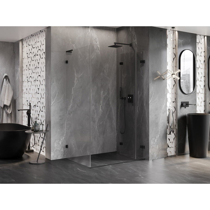 Mexen Lunar-F L Duschkabine klappbar rechts 95 x 80 cm, transparent, schwarz - 836L-095-080-70-00-P