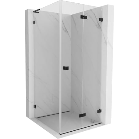 Mexen Lunar-F L Faltduschkabine rechts 100 x 100 cm, transparent, schwarz - 836L-100-100-70-00-P
