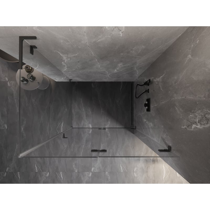 Mexen Lunar-F L klappbare Duschkabine rechts 85 x 80 cm, transparent, Gun Metal - 836L-085-080-95-00-P