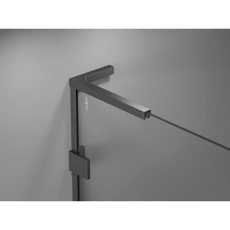 Mexen Lunar-F L Duschkabine faltbar rechts 100 x 80 cm, transparent, Gun Metal - 836L-100-080-95-00-P