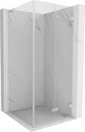 Mexen Lunar-F L Faltdusche rechts 80 x 80 cm, transparent, gebürsteter Nickel - 836L-080-080-97-00-P