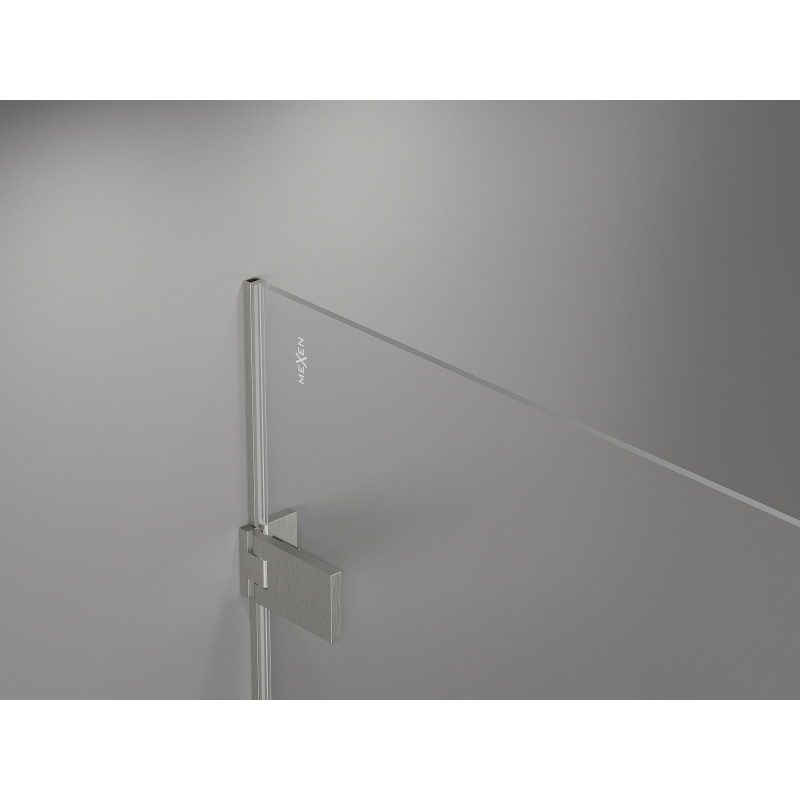 Mexen Lunar-F L Klappdusche rechts 85 x 80 cm, transparent, gebürsteter Nickel - 836L-085-080-97-00-P