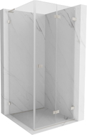 Mexen Lunar-F L Faltdusche rechts 90 x 90 cm, Transparent, Gebürsteter Nickel - 836L-090-090-97-00-P