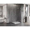Mexen Lunar-F L Duschkabine klappbar rechts 100 x 100 cm, transparent, gebürstetes Nickel - 836L-100-100-97-00-P