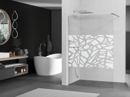 Mexen Kioto Walk-in Duschwand 80 x 200 cm, weißes Muster 8 mm, Chrom - 800-080-101-01-85