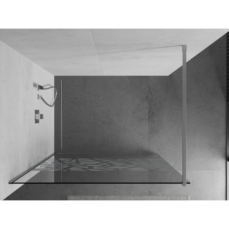 Mexen Kioto Duschwand Walk-in 120 x 200 cm, weißes Muster 8 mm, Chrom - 800-120-101-01-85