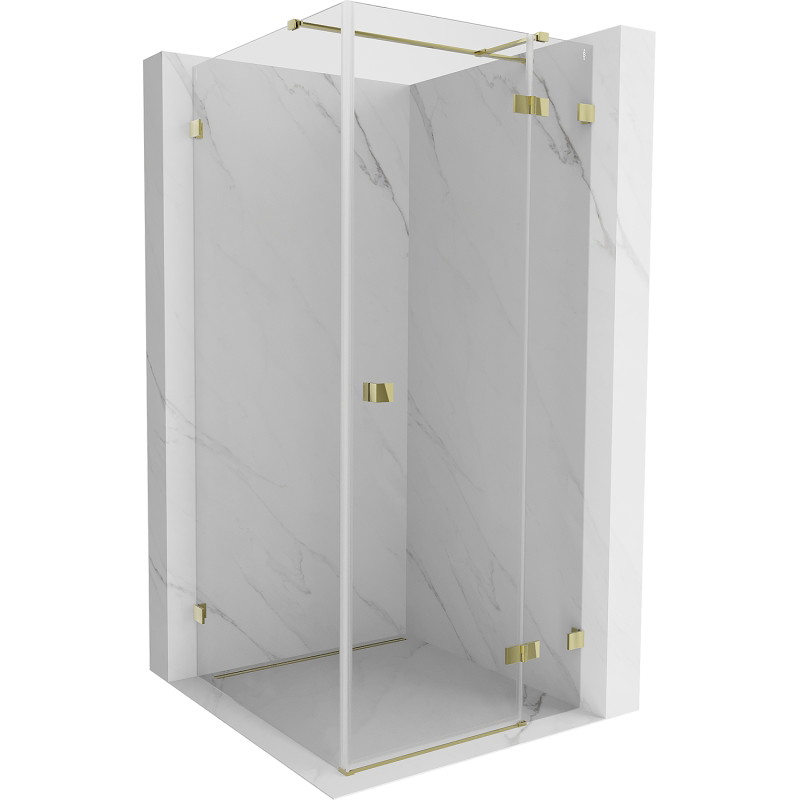 Mexen Lunar T Duschkabine rechts öffnend 120 x 120 cm, transparent, gold - 834T-120-120-50-00-P