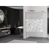 Mexen Kioto Duschwand Walk-in 130 x 200 cm, weißes Muster 8 mm, Roségold - 800-130-101-60-85