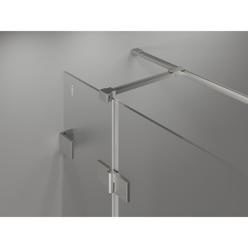Mexen Lunar T Duschkabine schwenkbar rechts 115 x 110 cm, transparent, gebürstetes Nickel - 834T-115-110-97-00-P