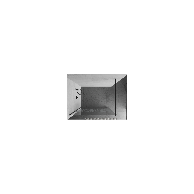 Mexen Kioto Duschwand Walk-in 80 x 200 cm, weißes Muster 8 mm, schwarz - 800-080-101-70-85