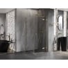 Mexen Lunar T Duschkabine, schwenkbar, rechts, 110 x 110 cm, transparent, gebürstet Gold - 834T-110-110-55-00-P