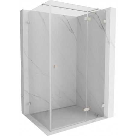 Mexen Lunar T Duschkabine rechte Schwingtür 125 x 120 cm, transparent, gebürsteter Nickel - 834T-125-120-97-00-P