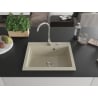 Mexen Elix Granitspüle 1-Becken 600 x 500 mm, beige, Siphon Chrom - 6525601005-69