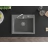 Mexen Elix Granitspüle 1-Becken 600 x 500 mm, grau, Chrom Siphon - 6525601005-71