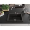 Mexen Elix Granitspüle 1-Becken 600 x 500 mm, Schwarz/Gold Metallic, Chrom Siphon - 6525601005-75