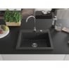 Mexen Elix Granitspüle 1-Becken 600 x 500 mm, schwarz gesprenkelt, Syphon Chrom - 6525601005-76