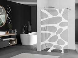 Mexen Kioto Duschwand Walk-in 70 x 200 cm, weiße Welle 8 mm, Chrom - 800-070-101-01-97
