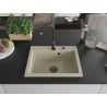 Mexen Elix Granitspüle 1-Becken 600 x 500 mm, beige, schwarzer Siphon- 6525601005-69-B
