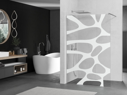 Mexen Kioto Duschwand Walk-in 90 x 200 cm, weiße Welle 8 mm, Chrom - 800-090-101-01-97