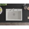 Mexen Elix Granitspüle 1-Becken 700 x 500 mm, weiß, Siphon chrom - 6526701005-20