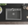 Mexen Elix Granitspüle 1-beckig 700 x 500 mm, grau, Siphon Chrom - 6526701005-71