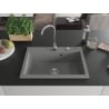 Mexen Elix Granitspüle 1-beckig 700 x 500 mm, grau, Siphon Chrom - 6526701005-71