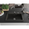 Mexen Elix Granitspüle 1-Becken 700 x 500 mm, schwarz/gold metallic, Siphon chrom - 6526701005-75