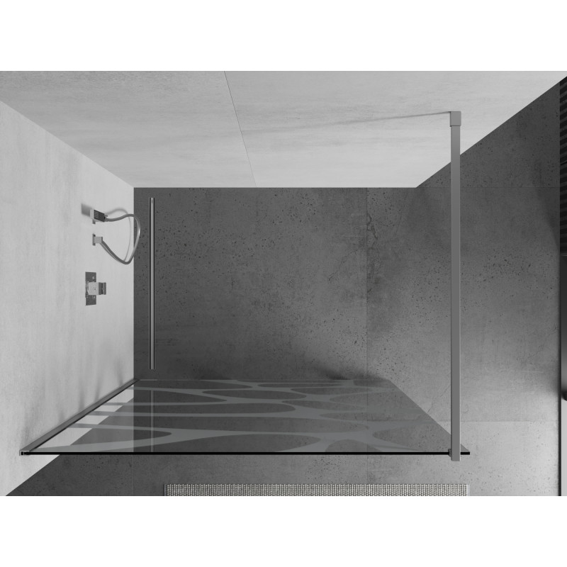 Mexen Kioto Walk-in-Duschwand 120 x 200 cm, weiße Welle 8 mm, Chrom - 800-120-101-01-97