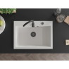Mexen Elix Granitspüle 1-Becken 700 x 500 mm, weiß, schwarzer Siphon - 6526701005-20-B