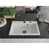 Mexen Elix Granitspüle 1-Becken 700 x 500 mm, weiß, schwarzer Siphon - 6526701005-20-B