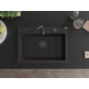 Mexen Elix Granitspüle 1-fach 700 x 500 mm, schwarz/gold metallic, schwarzer Siphon - 6526701005-75-B