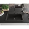 Mexen Elix Granitspüle 1-fach 700 x 500 mm, schwarz/gold metallic, schwarzer Siphon - 6526701005-75-B