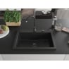 Mexen Elix Granitspüle 1-Becken 700 x 500 mm, schwarz, schwarzer Siphon - 6526701005-77-B