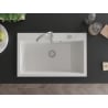 Mexen Elix Granitspüle 1-beckig 800 x 500 mm, weiß, Siphon Chrom - 6527801005-20