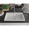 Mexen Elix Granitspüle 1-beckig 800 x 500 mm, weiß, Siphon Chrom - 6527801005-20
