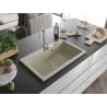 Mexen Elix Granitspüle 1-beckig 800 x 500 mm, beige, Siphon chrom - 6527801005-69