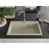 Mexen Elix Granitspüle 1-beckig 800 x 500 mm, beige, Siphon chrom - 6527801005-69