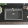Mexen Elix Granitspüle 1-becken 800 x 500 mm, grau, Siphon chrom - 6527801005-71