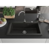 Mexen Elix Granitspüle 1-Becken 800 x 500 mm, Schwarz/Gold Metallic, Chrom Siphon - 6527801005-75