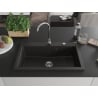 Mexen Elix Granitspüle 1-beckig 800 x 500 mm, schwarz/gold metallisch, Siphon Chrom - 6527801005-75