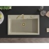 Mexen Elix Granitspüle 1-becken 800 x 500 mm, beige, Siphon gold - 6527801005-69-G