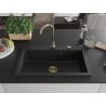 Mexen Elix Granitspüle 1-Kammer 800 x 500 mm, schwarz, Siphon gold - 6527801005-77-G