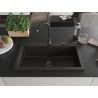 Mexen Elix Granitspüle 1-beckig 800 x 500 mm, schwarz/gold metallic, schwarzer Siphon - 6527801005-75-B