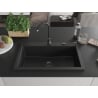 Mexen Elix granitspüle 1-becken 800 x 500 mm, schwarz, schwarze syphon - 6527801005-77-B
