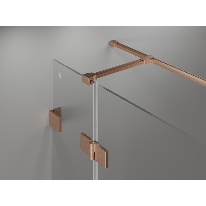 Mexen Lunar T Duschkabine rechts öffnend 125 x 80 cm, transparent, gebürstetes Kupfer - 834T-125-080-65-00-P