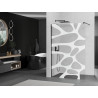 Mexen Kioto Duschwand Walk-in 70 x 200 cm, weiße Welle 8 mm, schwarz - 800-070-101-70-97