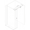 Mexen Kioto Duschwand Walk-in 70 x 200 cm, weiße Welle 8 mm, schwarz - 800-070-101-70-97