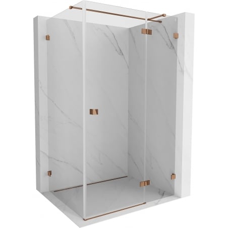Mexen Lunar T Duschkabine Drehbar Rechts 125 x 120 cm, Transparent, Roségold - 834T-125-120-60-00-P