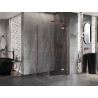 Mexen Lunar T Duschkabine, schwenkbar rechts 120 x 120 cm, transparent, gebürstetes Kupfer - 834T-120-120-65-00-P